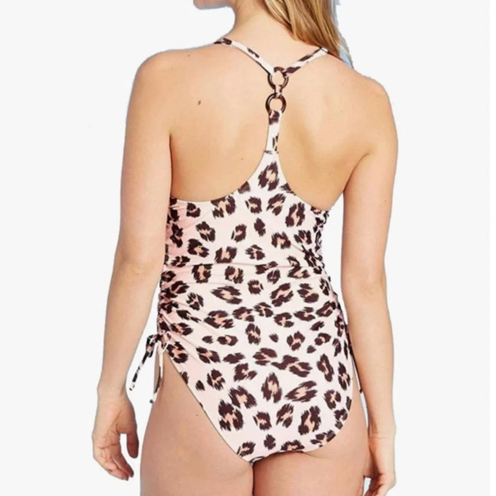 KONA SOL Tortoise Ring One Piece Swimsuit Size L